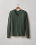 Women's Premium Slub V-Neck Long Sleeve Tee - Green Moss
